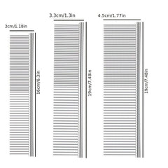 Pet Grooming Comb for Dogs & Cats - Stainless Steel Shedding Tool