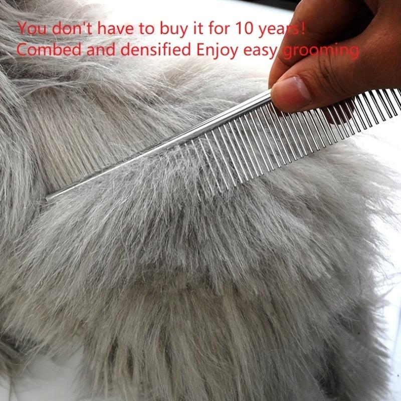 Pet Grooming Comb for Dogs & Cats - Stainless Steel Shedding Tool
