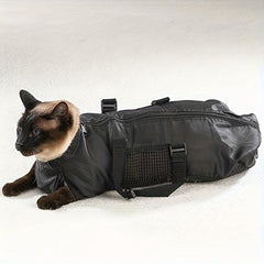 Adjustable Cat Bathing Bag Mesh Grooming Bag