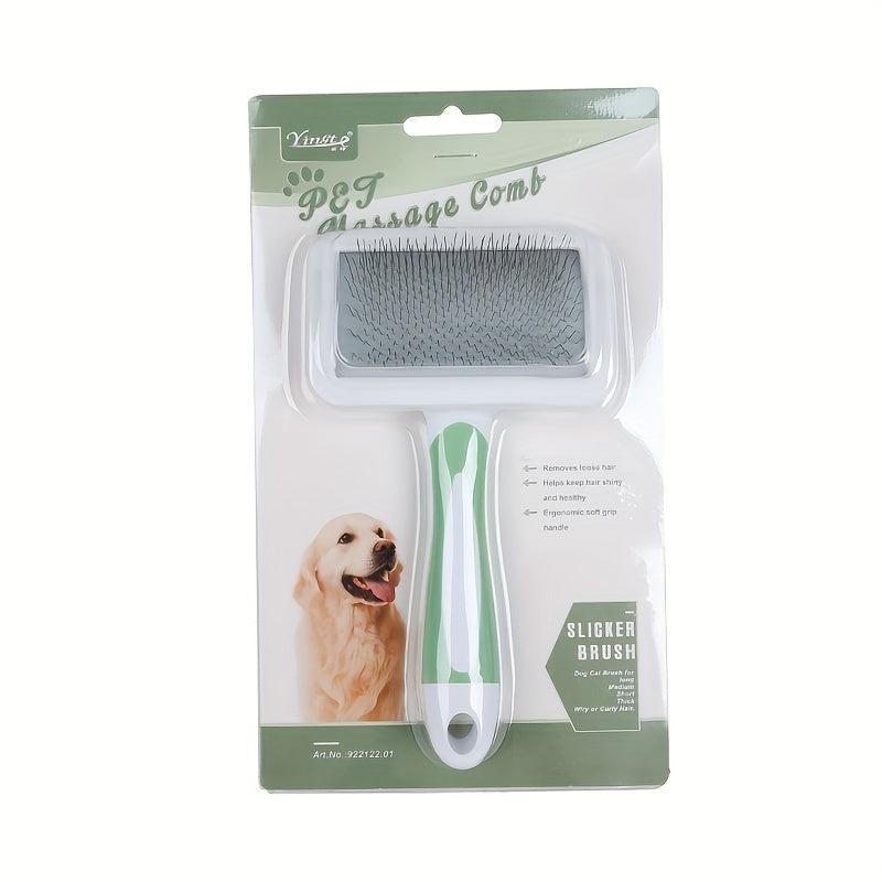 Self-Cleaning Slicker Brush for Shedding Dog Hair & Cat Grooming