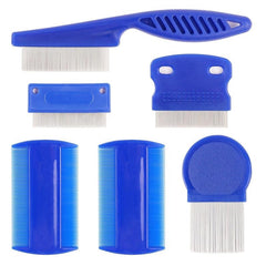 6pcs Stainless Steel Flea Comb for Dogs and Cats - Gentle Pet Grooming Tool