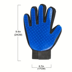 2-in-1 Pet Grooming Glove Brush for Dogs & Cats - Fur & Hair Removal Mitt