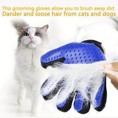 2-in-1 Pet Grooming Glove Brush for Dogs & Cats - Fur & Hair Removal Mitt
