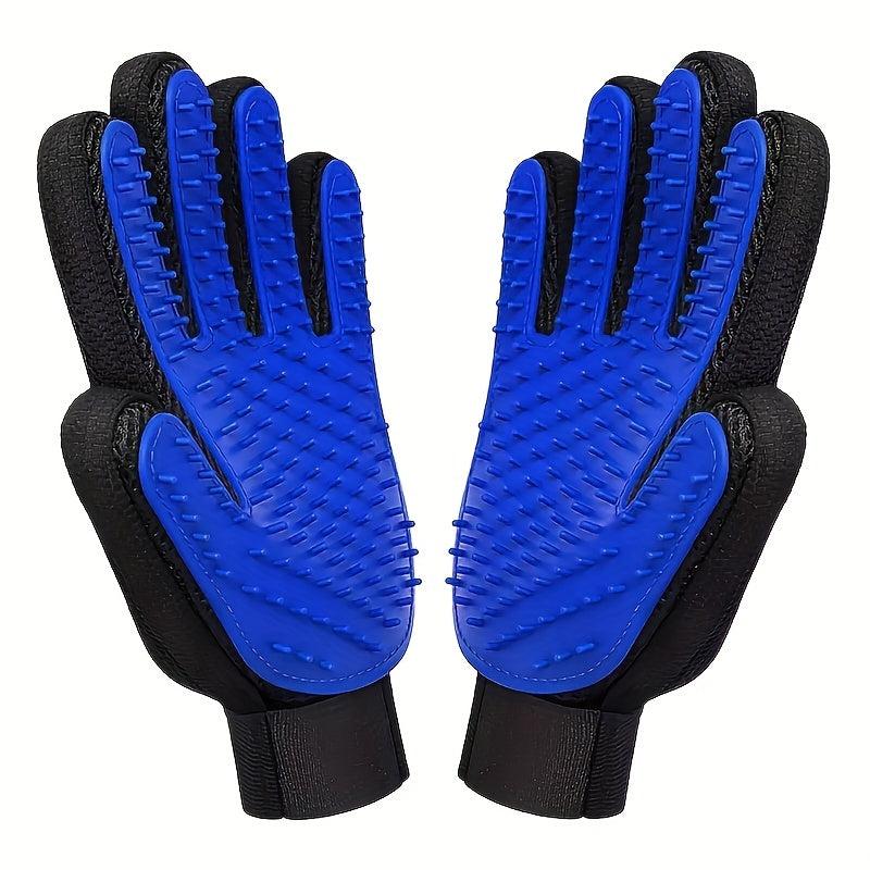 2-in-1 Pet Grooming Glove Brush for Dogs & Cats - Fur & Hair Removal Mitt