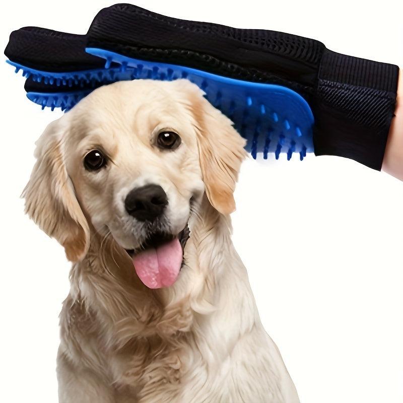 2-in-1 Pet Grooming Glove Brush for Dogs & Cats - Fur & Hair Removal Mitt