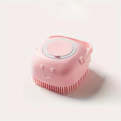 Dog Bath Brush Grooming Massage Brush with Shampoo Dispenser