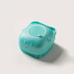 Dog Bath Brush Grooming Massage Brush with Shampoo Dispenser