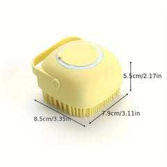 Dog Bath Brush Grooming Massage Brush with Shampoo Dispenser