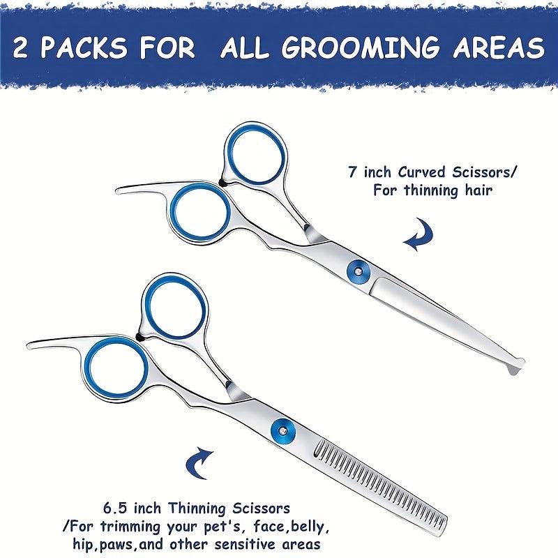Dog Grooming Scissors Set Titanium Stainless Steel