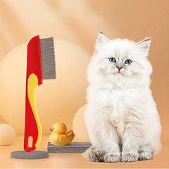 Stainless Steel Cat Comb with Dense Teeth for Hair Removal and Massage
