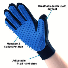 Pet Grooming Gloves Hair Washing Removing & Massaging For Cats & Dogs