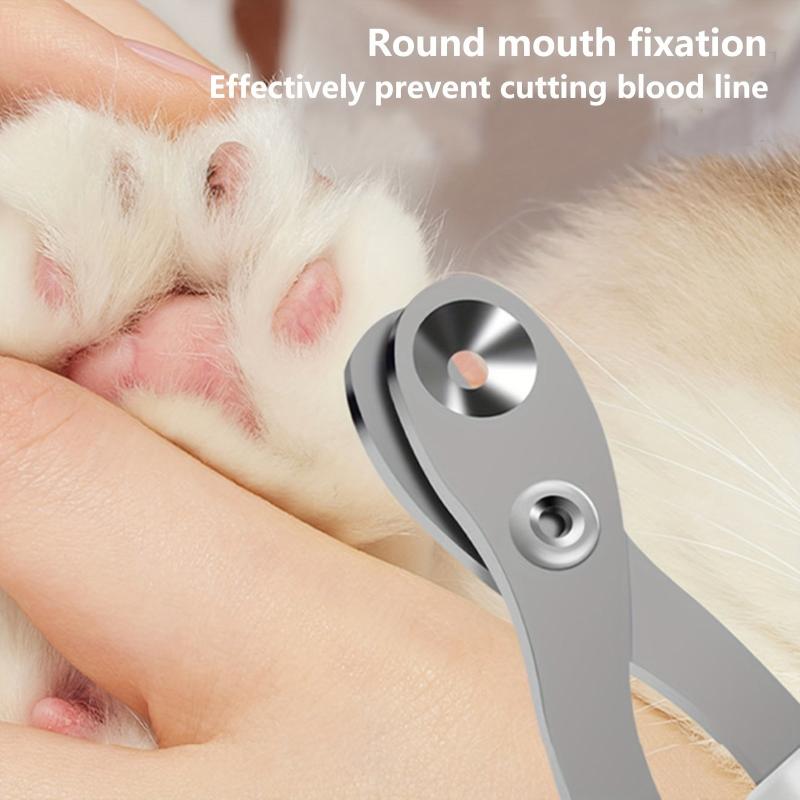 Pet Nail Clippers Round Hole Anti bleeding Nail Scissors For Cat Stainless Steel