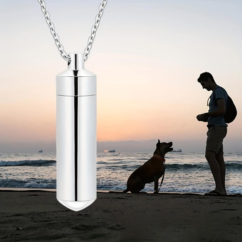 Cylinder Cremation Necklace for Ashes Keepsake Pendant Urn Jewelry