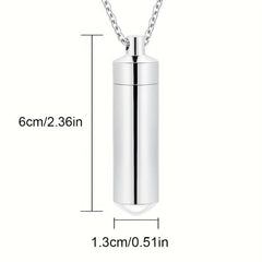 Cylinder Cremation Necklace for Ashes Keepsake Pendant Urn Jewelry