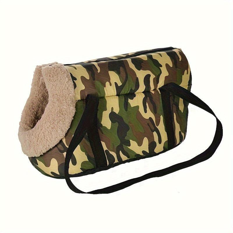 Winter Pet Outdoor Travel Shoulder Bag For Small And Medium Dogs Warm Fleece