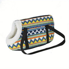 Winter Pet Outdoor Travel Shoulder Bag For Small And Medium Dogs Warm Fleece