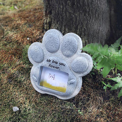 Resin Pet Headstone with Photo Frame - Dog Memorial Stone