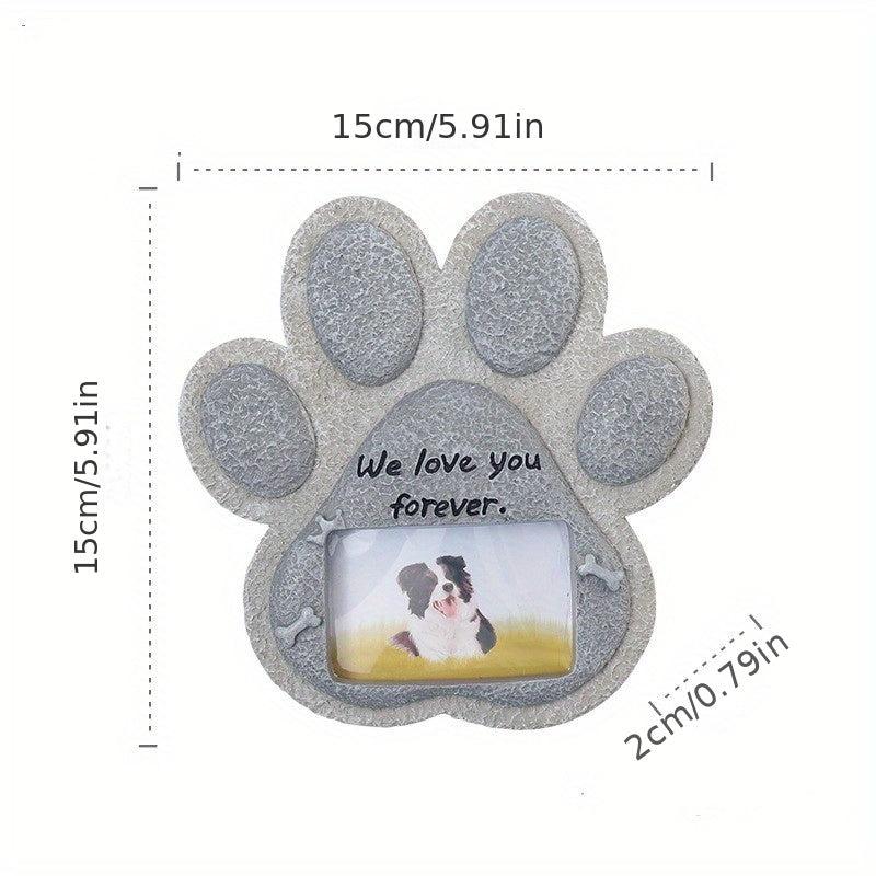 Resin Pet Headstone with Photo Frame - Dog Memorial Stone