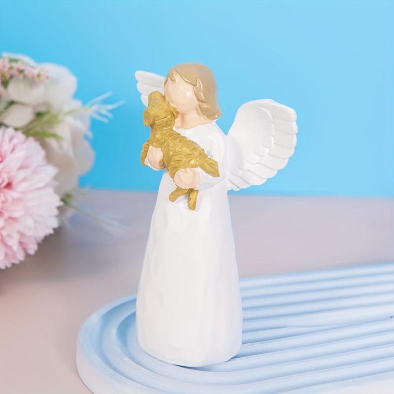 Resin Angel Statue Pet Memorial Supplies Cat Dog Souvenirs