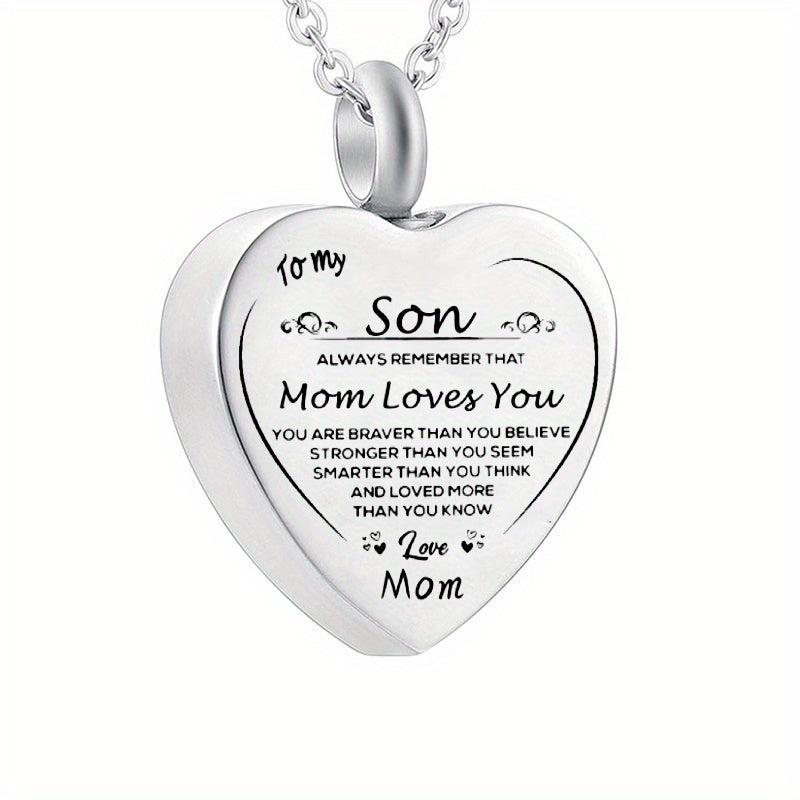 Heart Cremation Urn Necklace Stainless Steel Pendant Keepsake Gift