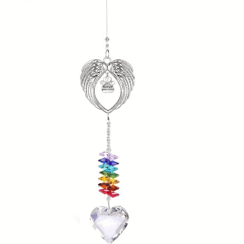 Crystals Prisms Hanging Dog Memorial Garden Decor Pet Loss Sympathy