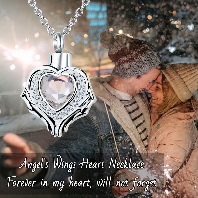 Heart Memorial Urn Necklace Pendant 12 Birthstone Colors Keepsake Crystal Ashes