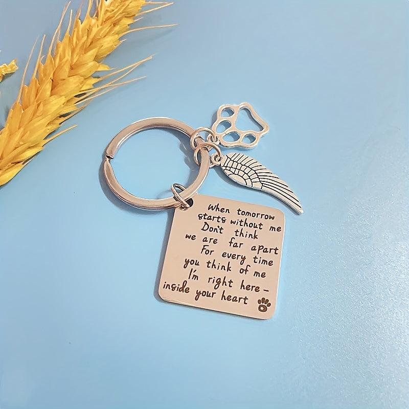 Stainless Steel Dog Memorial Keychain