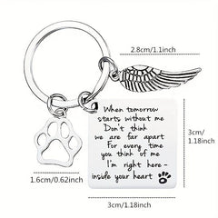 Stainless Steel Dog Memorial Keychain