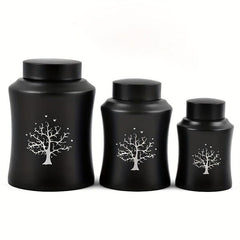 Stainless Steel Pet Urn Dog Ashes Container Tree Of Life Graphic Ashes Holder