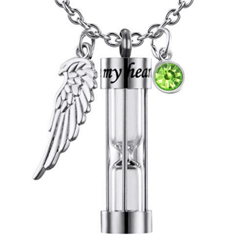 Hourglass Cremation Urn Necklace for Ashes