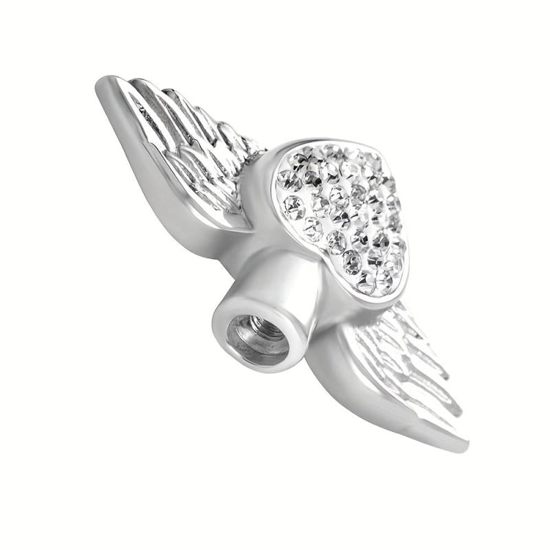 Cremation Urn Necklace For Ashes Birthstone Angel Wing