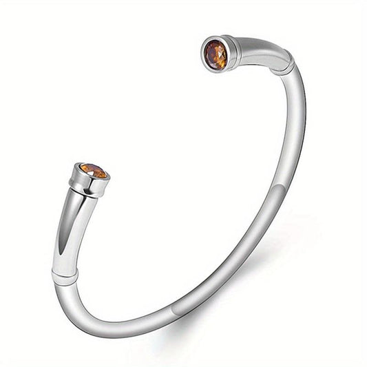 Stainless Steel Cremation Bracelet with Birthstone Keepsake Jewelry
