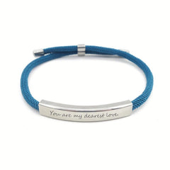 Custom Stainless Steel Braided Pet Bracelet with Engraved Name