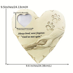 Heart Shape Resin Dog Tombstone Photo Frame Pet Memorial Decoration