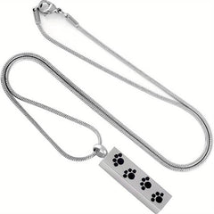 Pet Cremation Jewelry Paw Print Urn Necklace For Ashes