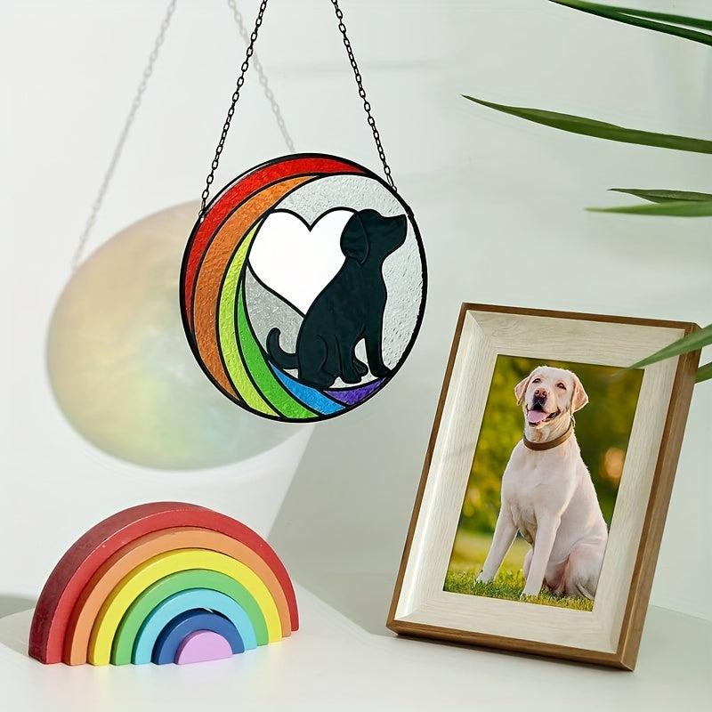 Heart Dog Pattern Acrylic Pendant Necklace