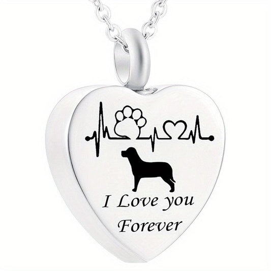 Pet Memorial Necklace Heart Pendant for Beloved Dogs and Cats