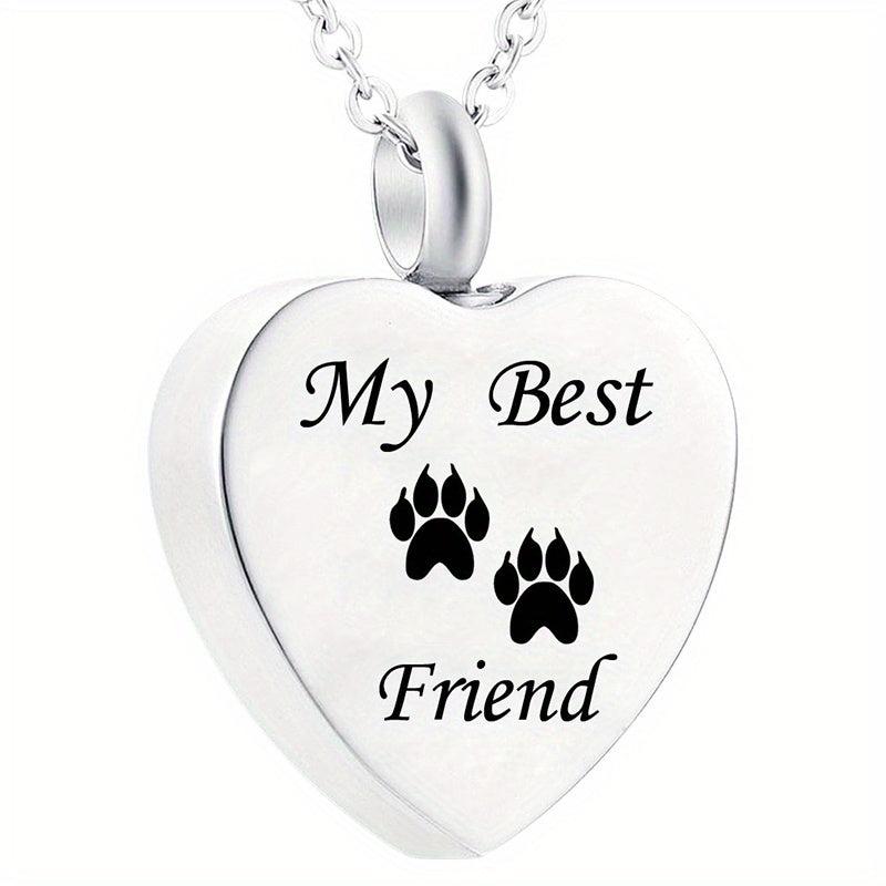 Pet Memorial Necklace Heart Pendant for Beloved Dogs and Cats