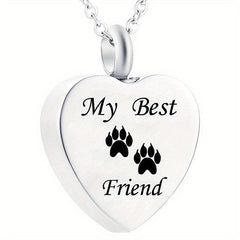 Pet Memorial Necklace Heart Pendant for Beloved Dogs and Cats
