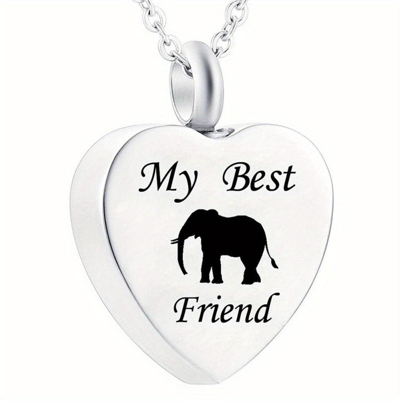 Pet Memorial Necklace Heart Pendant Cremation Urn for Ashes Keepsake Jewelry