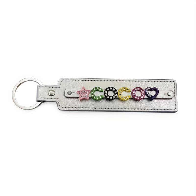 Pet Memorial Keychain with Rhinestone Letters Up to 8 Characters