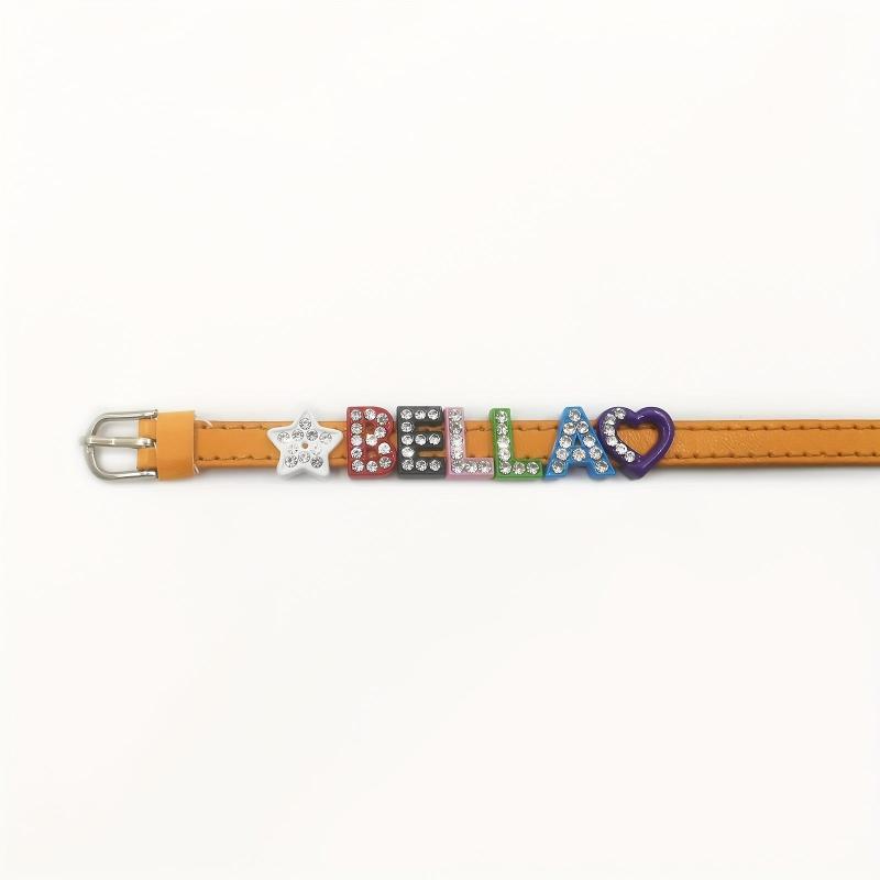 Personalized Pet Memorial Bracelet with Rhinestone Letters - Up to 10 Characters