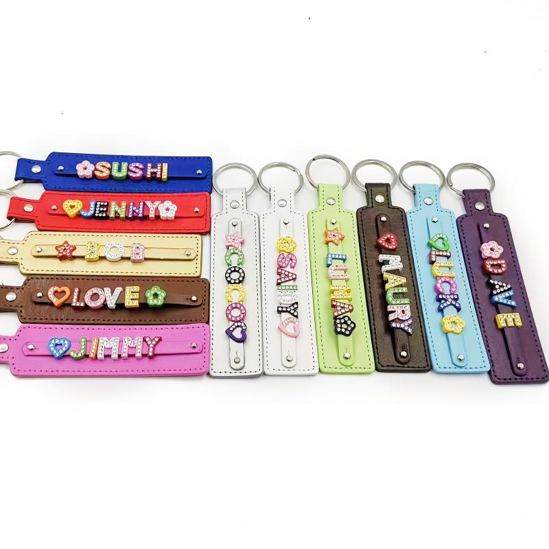 Custom Pet Memorial Keychain - Colorful Rhinestone Letters - Up to 8 Characters
