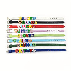 Custom Red Pet Memorial Bracelet with Colorful Letters