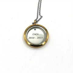 Customized Pet Memorial Pendant Engrave Name Plate Screw Cap Pet Hair