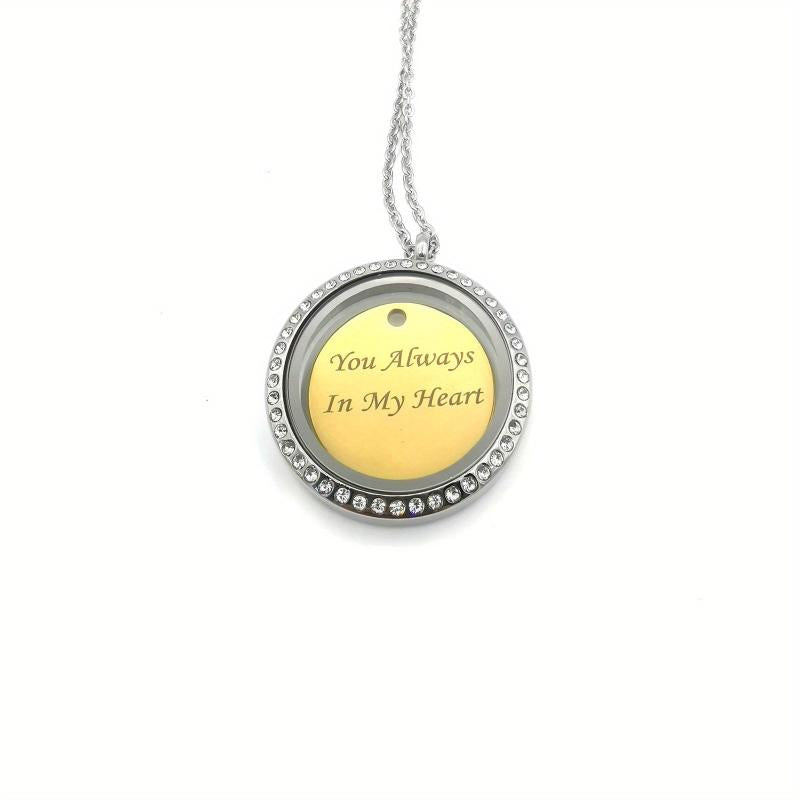 Custom Silver Rhinestone Pet Memorial Pendant Engraved Name Years Golden Plate