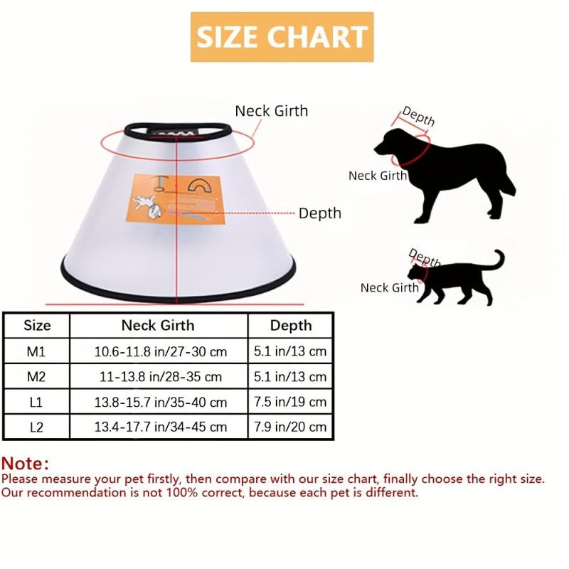 Translucent Pet Cone Collar Anti Scratch Dog Recovery Collar