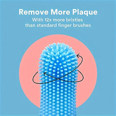 2pcs Silicone Dog Finger Toothbrush 360 Degree Cleaning Brush