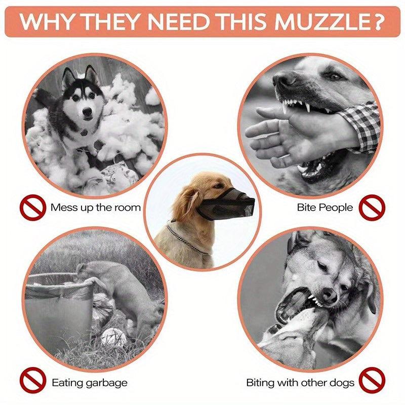 Adjustable Dog Muzzle Mesh Breathable Anti Biting