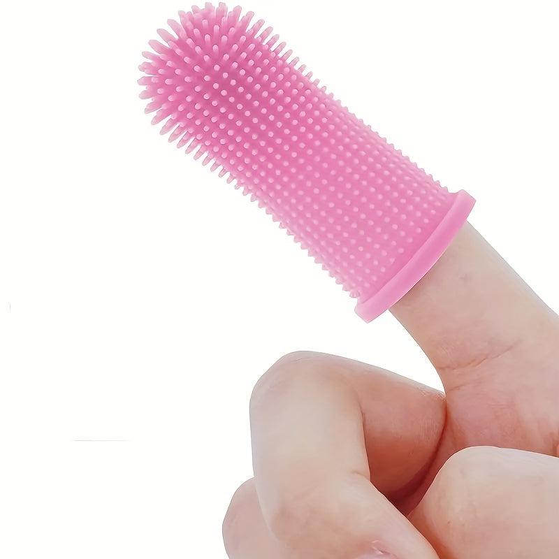 Dog Fingertip Toothbrush Soft Silicone Bristles Pet Teeth Cleaning Brush